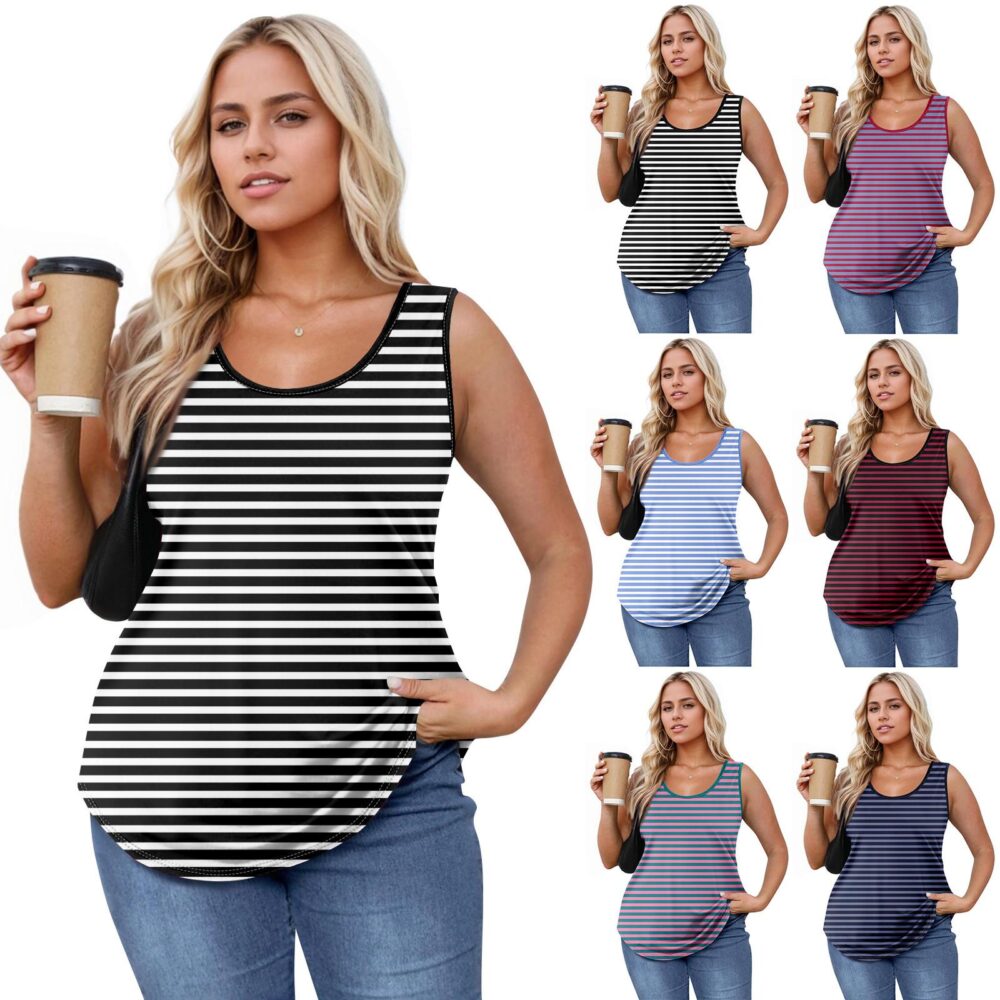 Women's Girl Tank Top Printing Casual  Top Tank Tops For Women Loose Fit Sleeveless Tops Flowy L czarny