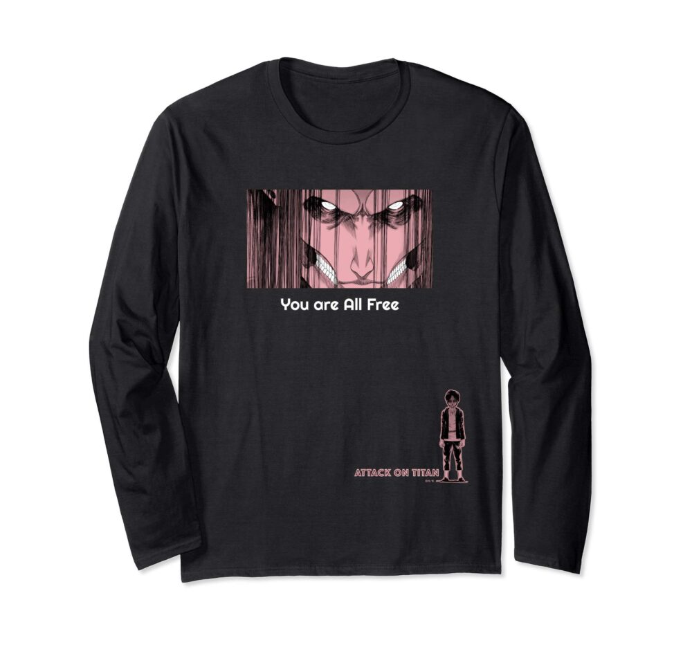 You are free Attack on Titan long sleeve [Completion commemoration] T-shirt